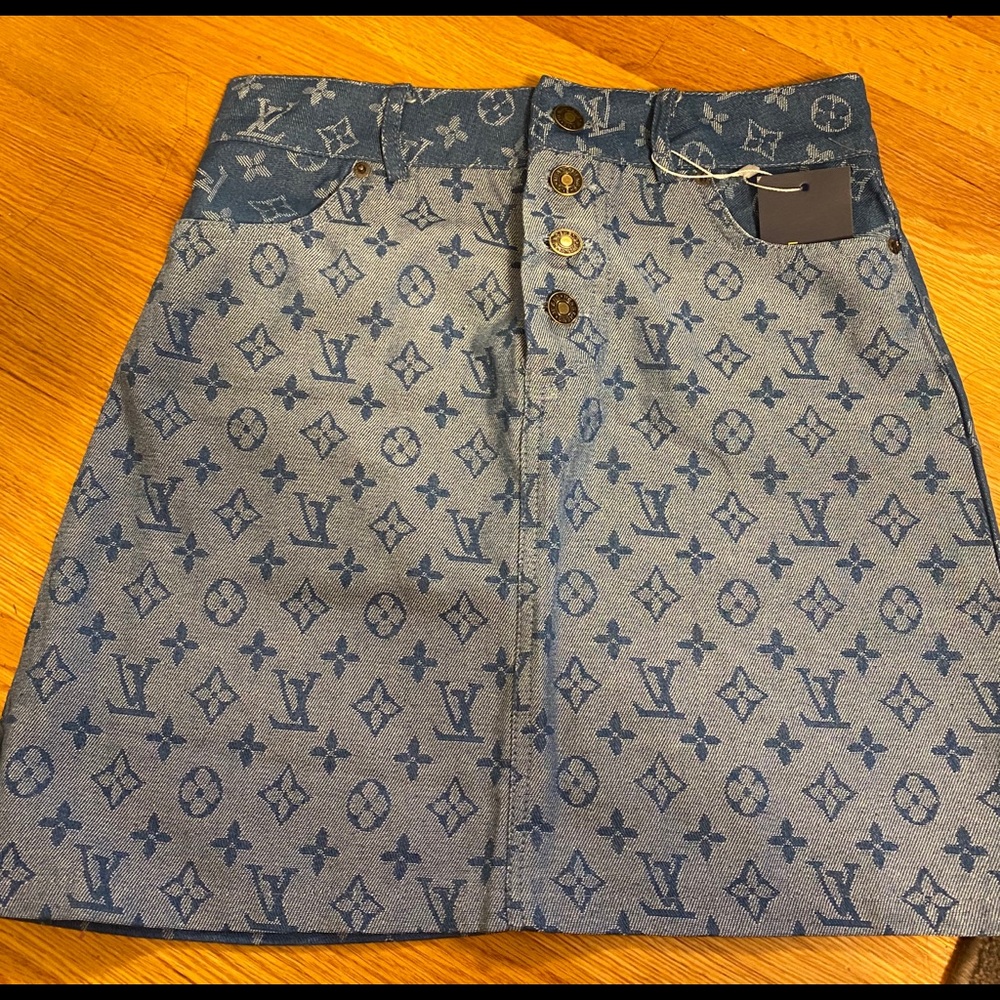 Jacquard Jean Mini Skirt